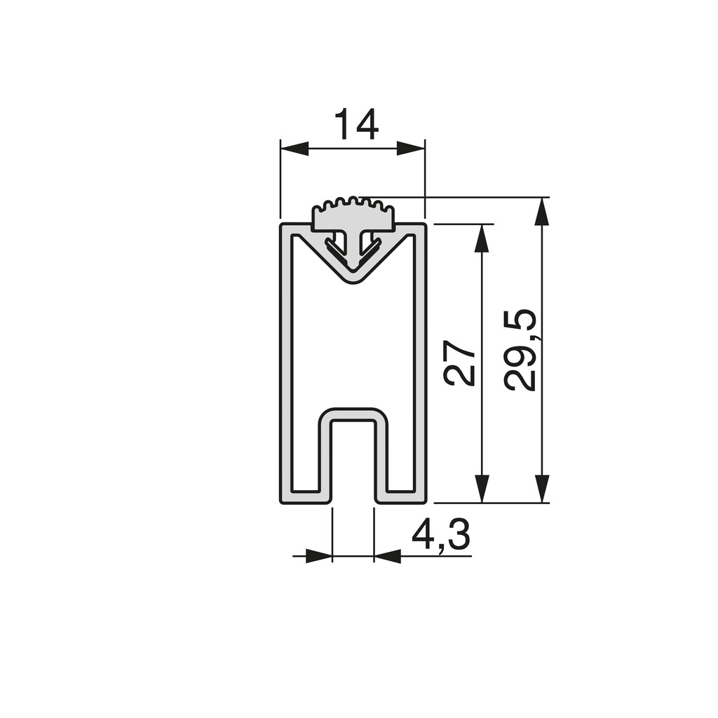 Luxe Rectangular rail 2.35 m