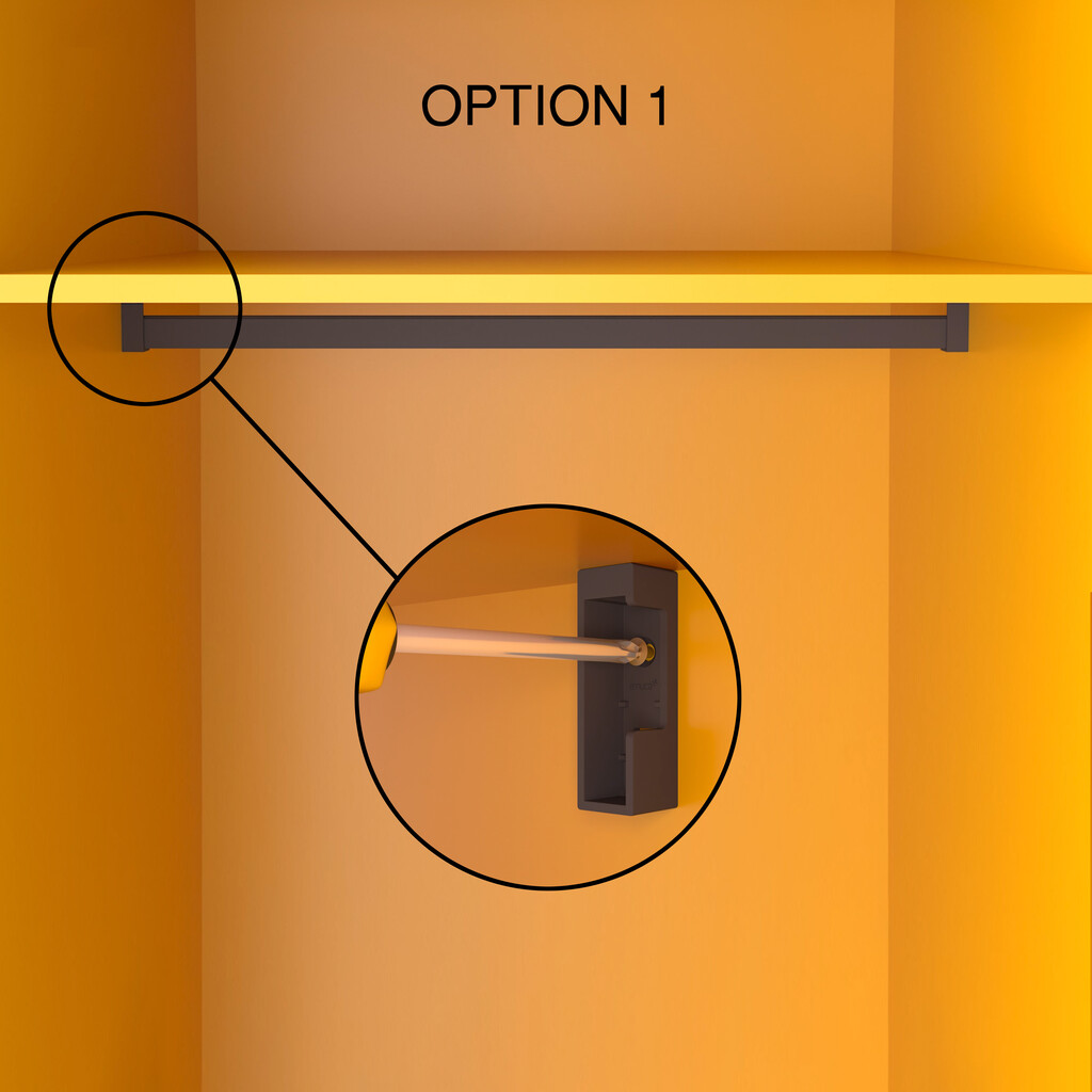 Zero support pair for hanging rail (edges) L+R