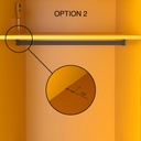 Zero support pair for hanging rail (edges) L+R