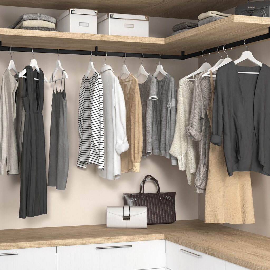 Zero support pair for hanging rail (edges) L+R