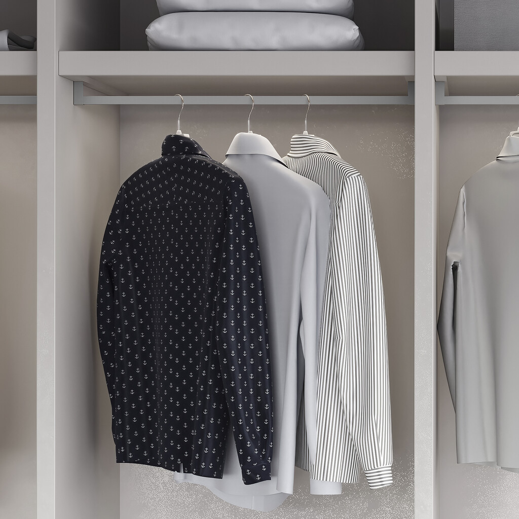 Zero support pair for hanging rail (edges) L+R