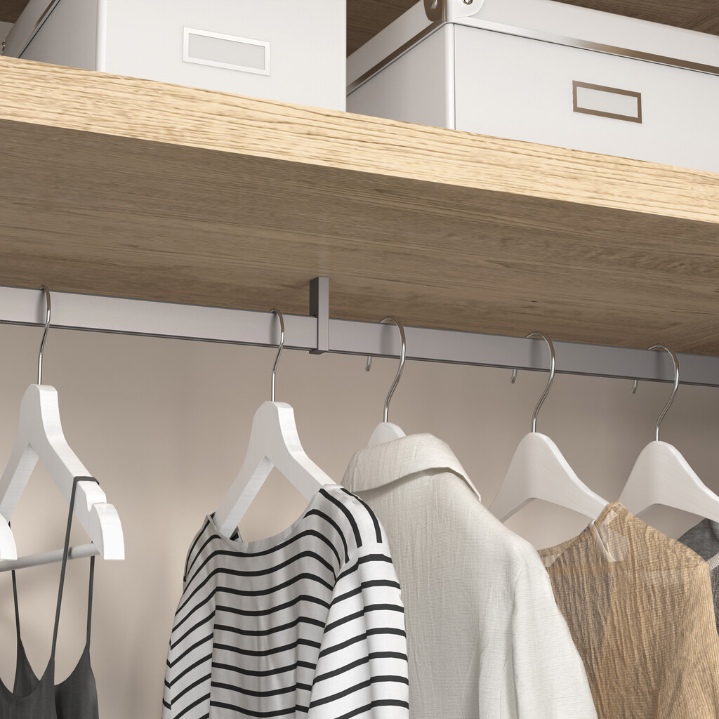 Luxe Central support pair for hanging rail on shelf