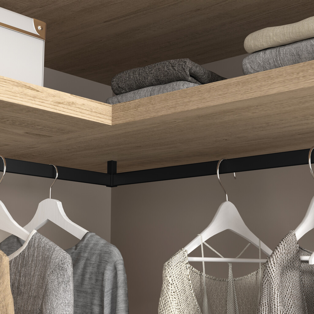 Luxe wardrobe rail angular support