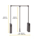 Sway pull down wardrobe rail lift (Tatianium) 