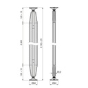 STONE GREY Lot of 3 Zero profiles (Floor - Ceiling)