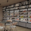 Zero support kit for wood shelves inclined