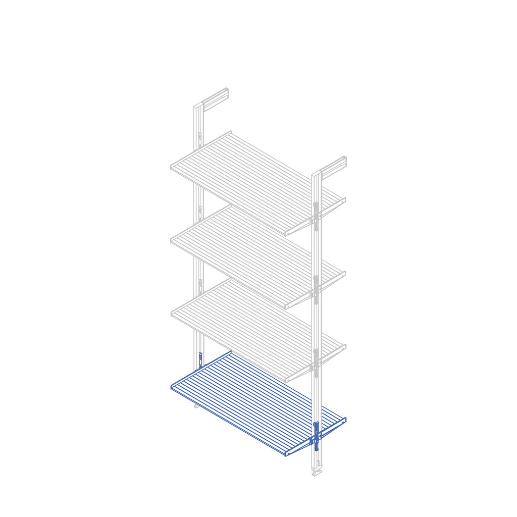 Hardware kit to make an aluminium shelf