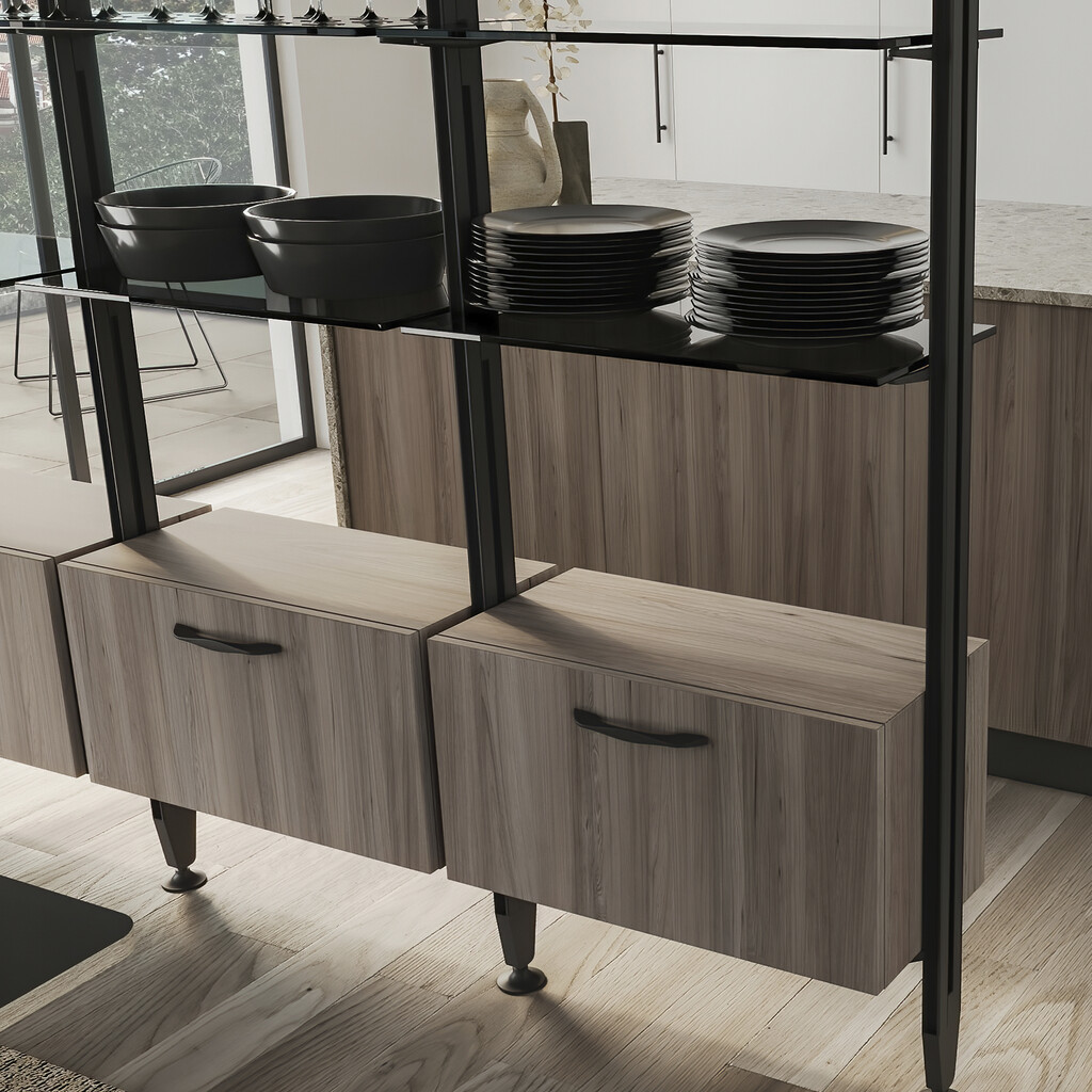 Zero support set for glass shelf