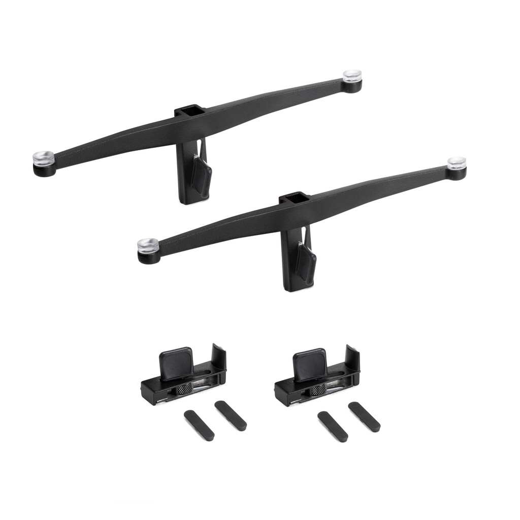 Zero support set for glass shelf