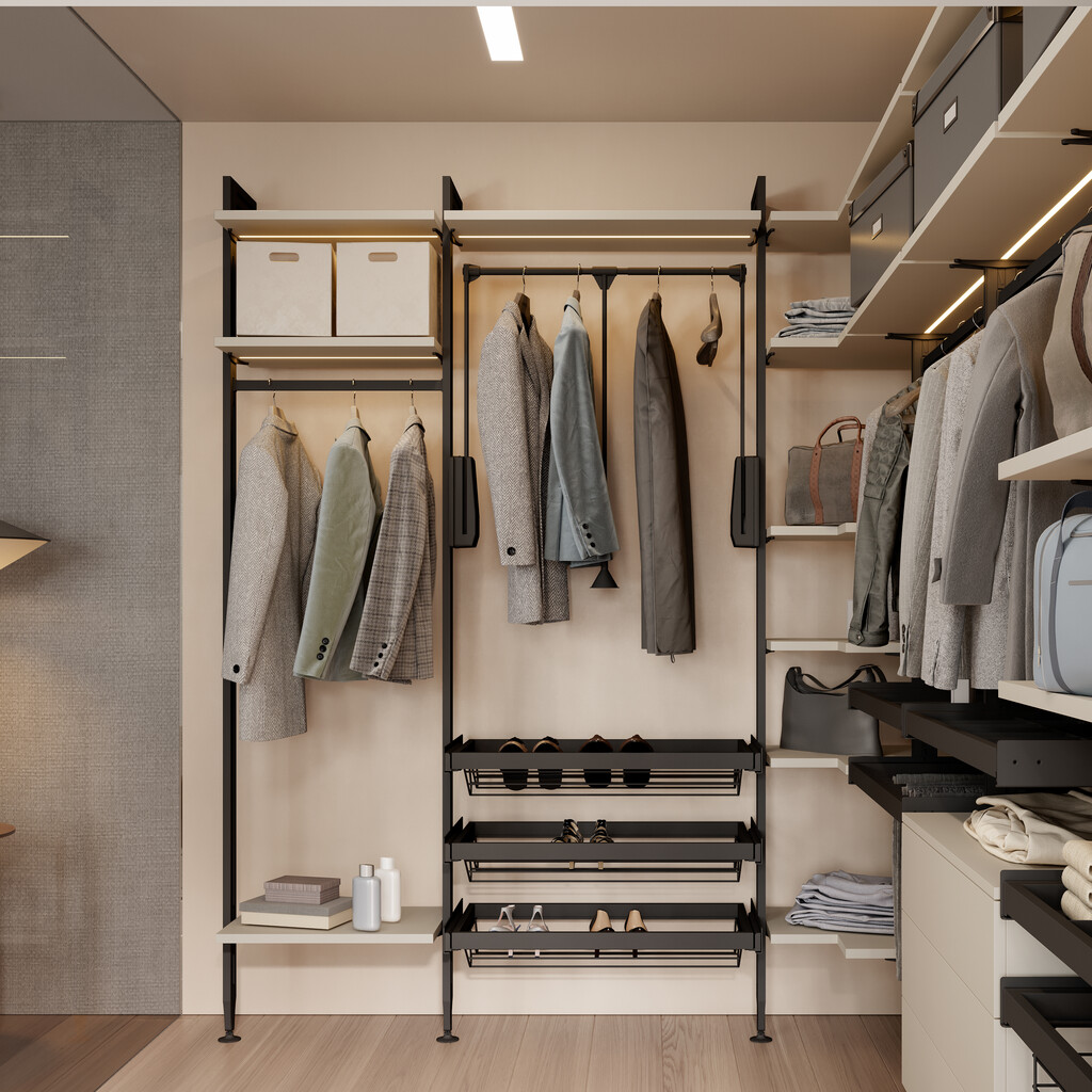 Zero bracket for fixing Hack cabinet racks (BLACK)