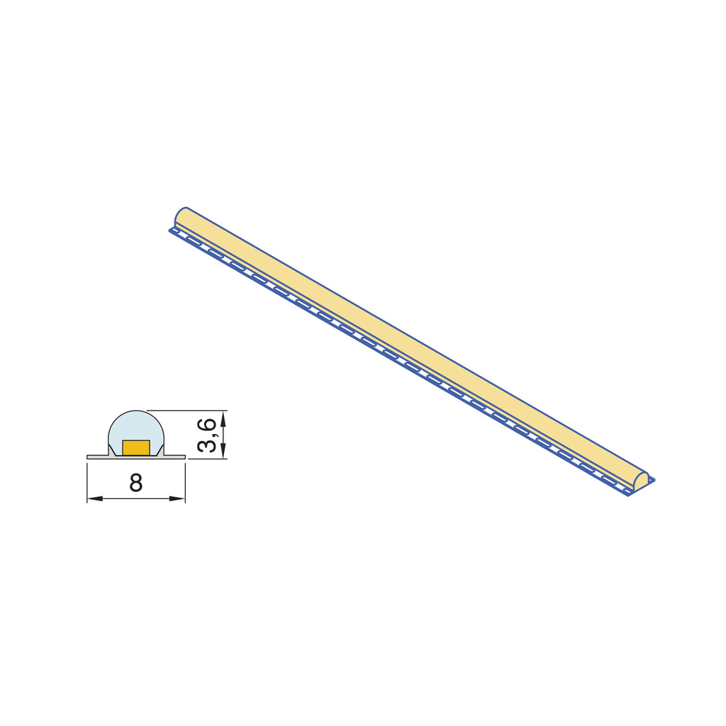 Lynx Premium SOB Freecut LED strip 9.6 W/m, IP20 (24V DC)