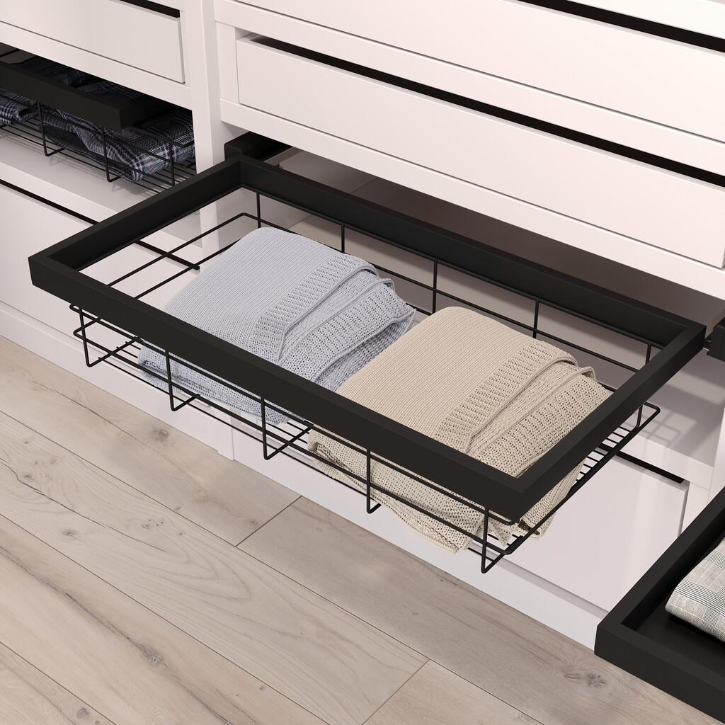 Hack Wire basket for closets (Black)