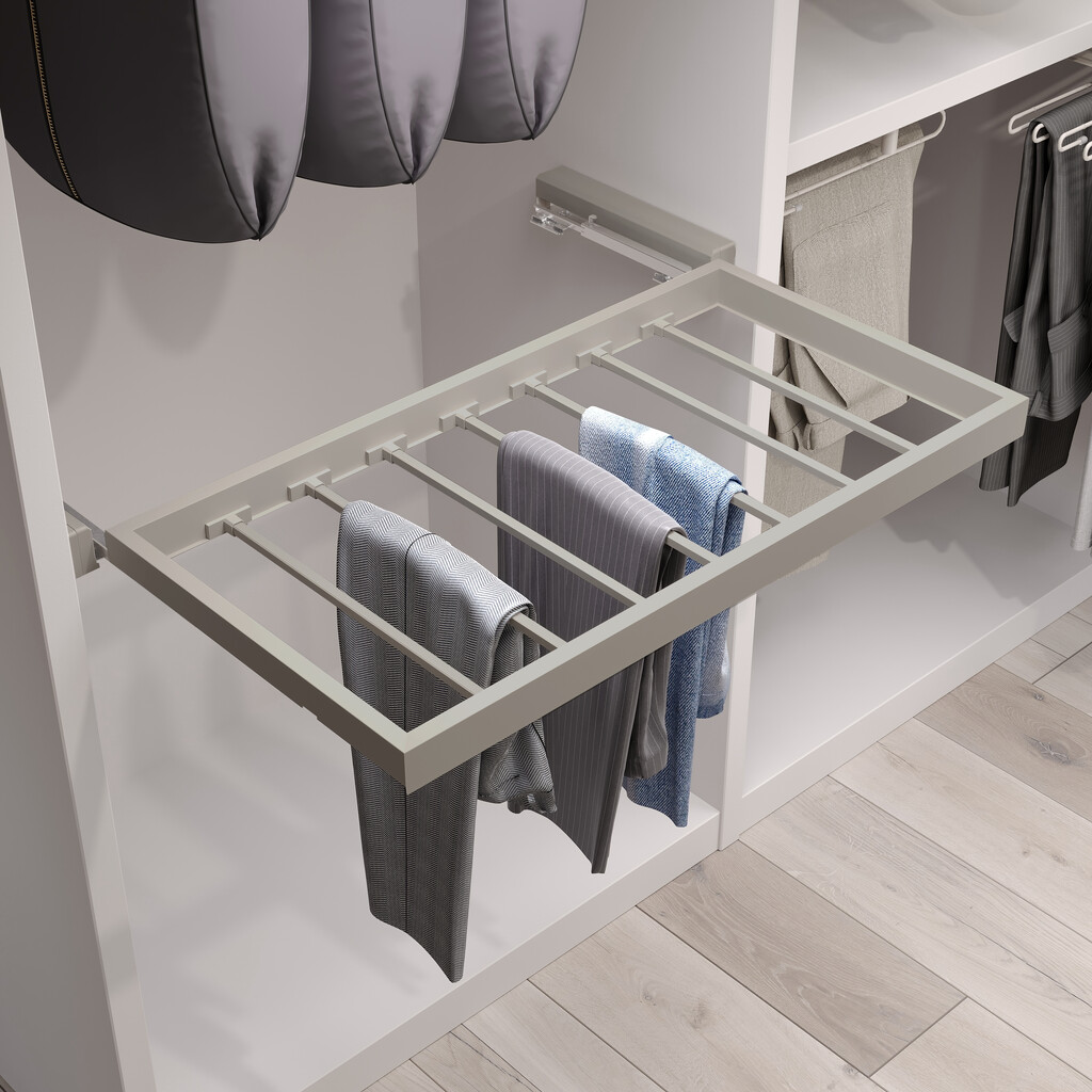 Lot of 7 trouser racks for Hack wardrobes and dressing rooms