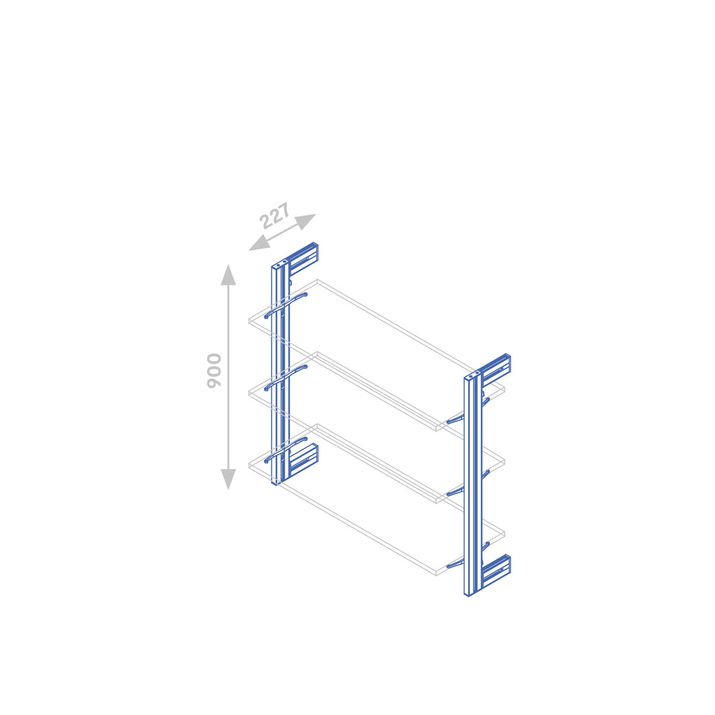 Zero modular structure for wall mounted