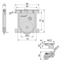 Set of 2 wheels for Placard 74 Sliding System