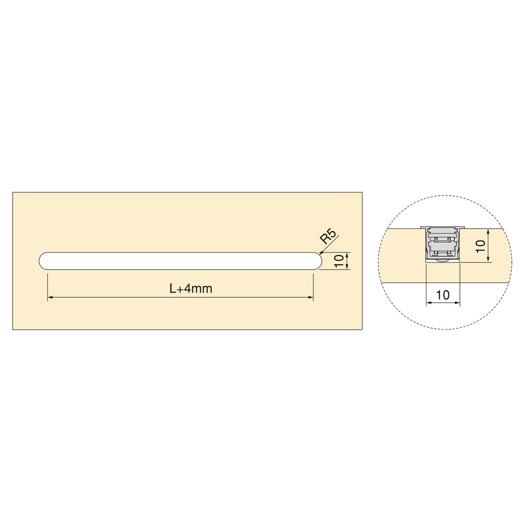 Pyxis recessed LED floodlight (24V DC), length 2.9m, Aluminium and Plastic, Anodized