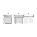 Recycling bin Manual Pull Out 2x20L