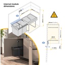 Recycling bin Manual Pull Out 2x20L
