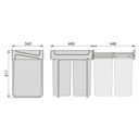 Recycling bin Manual Pull Out 2x25L
