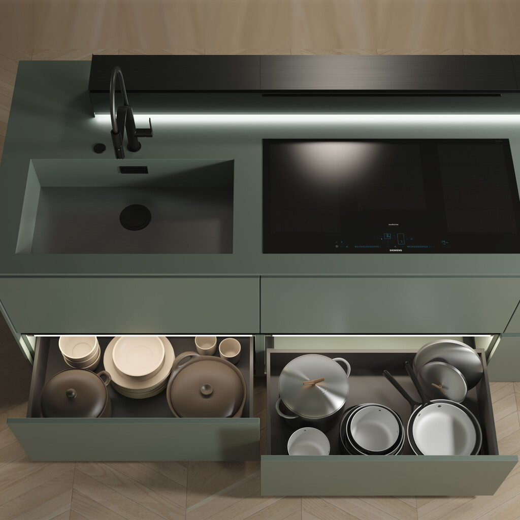 Vertex 3D Anthracite External Drawer 60kg Height 242mm