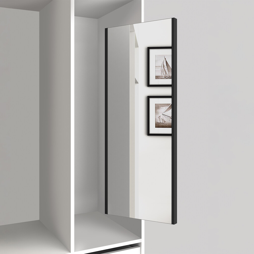Pull out mirror for inside wardrobe (Black) | Identi