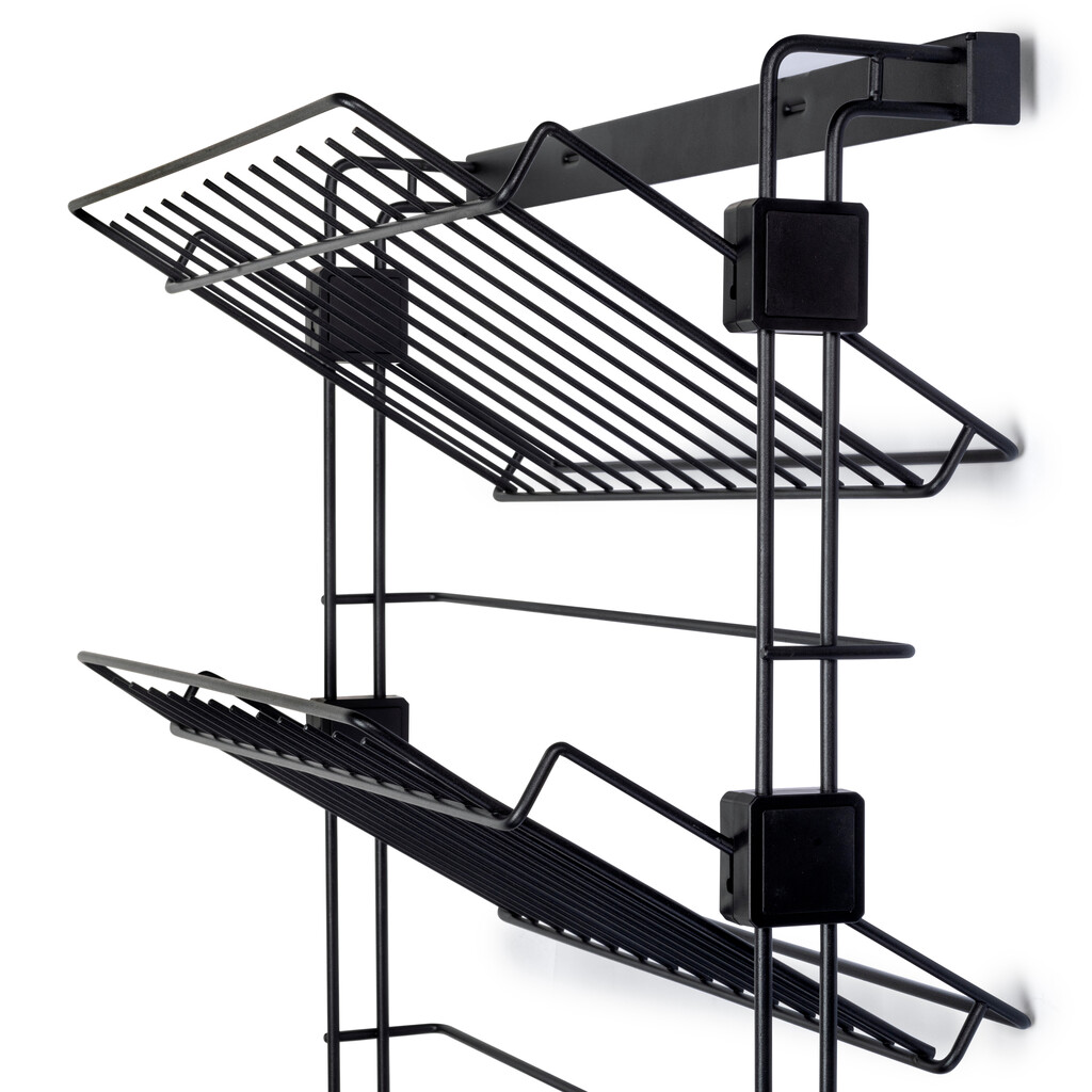 Pull-out side shoe rack for closets and walk-in closets Hack (Black)