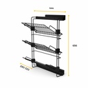 Pull-out side shoe rack for closets and walk-in closets Hack (Black)