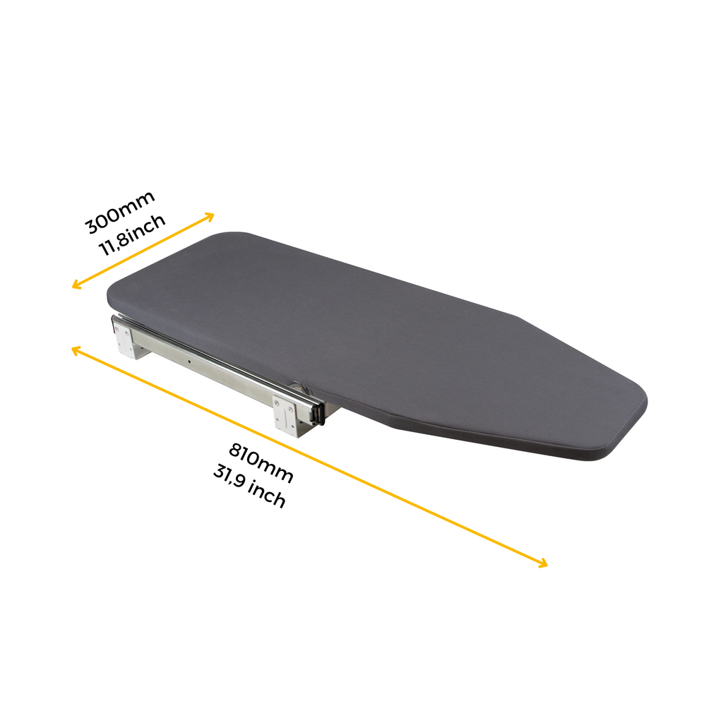Ironing board, folding and pull-out 180 degress