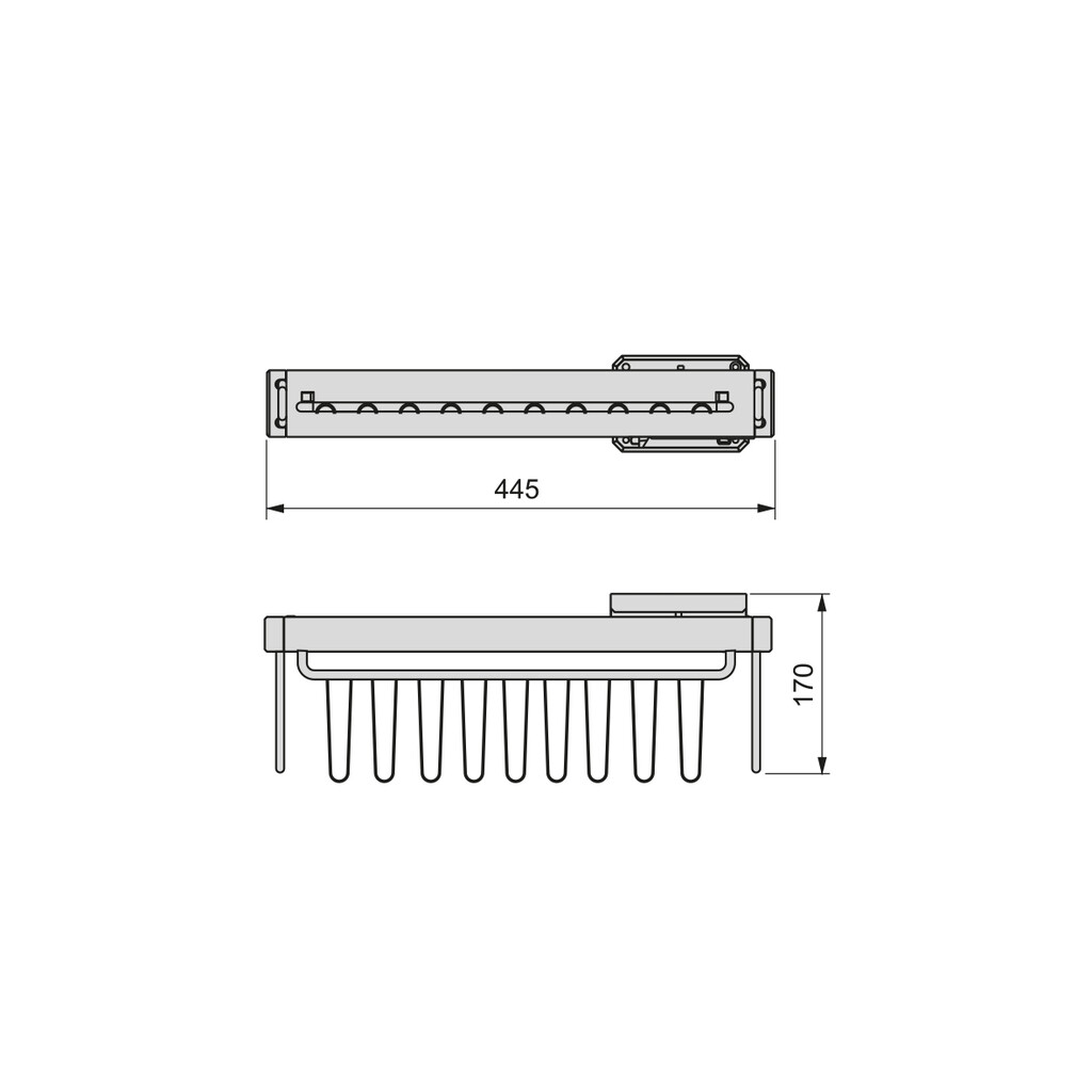 Extractable lateral tie rack (Titanium)