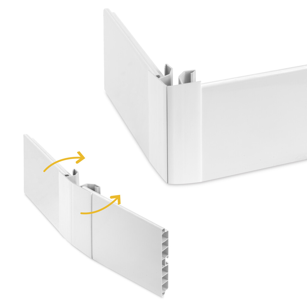 Flexible plinth corner H: 100 mm