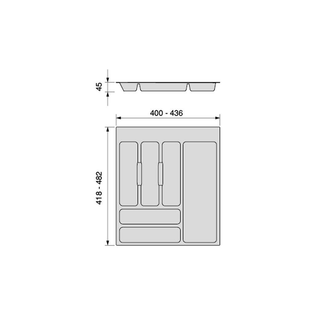 Cutlery tray for kitchen drawer