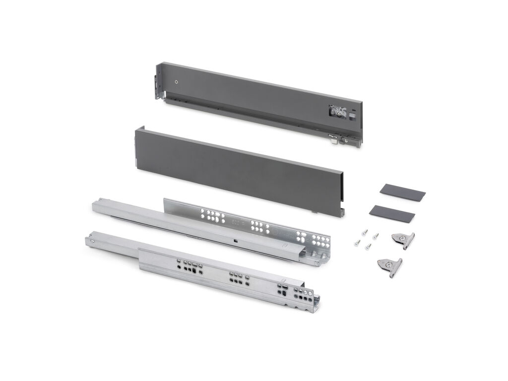 [3185235] Vertex 3D Ανθρακί Εξωτερικό Συρτάρι 40kg Ύψους 93mm (500 mm)