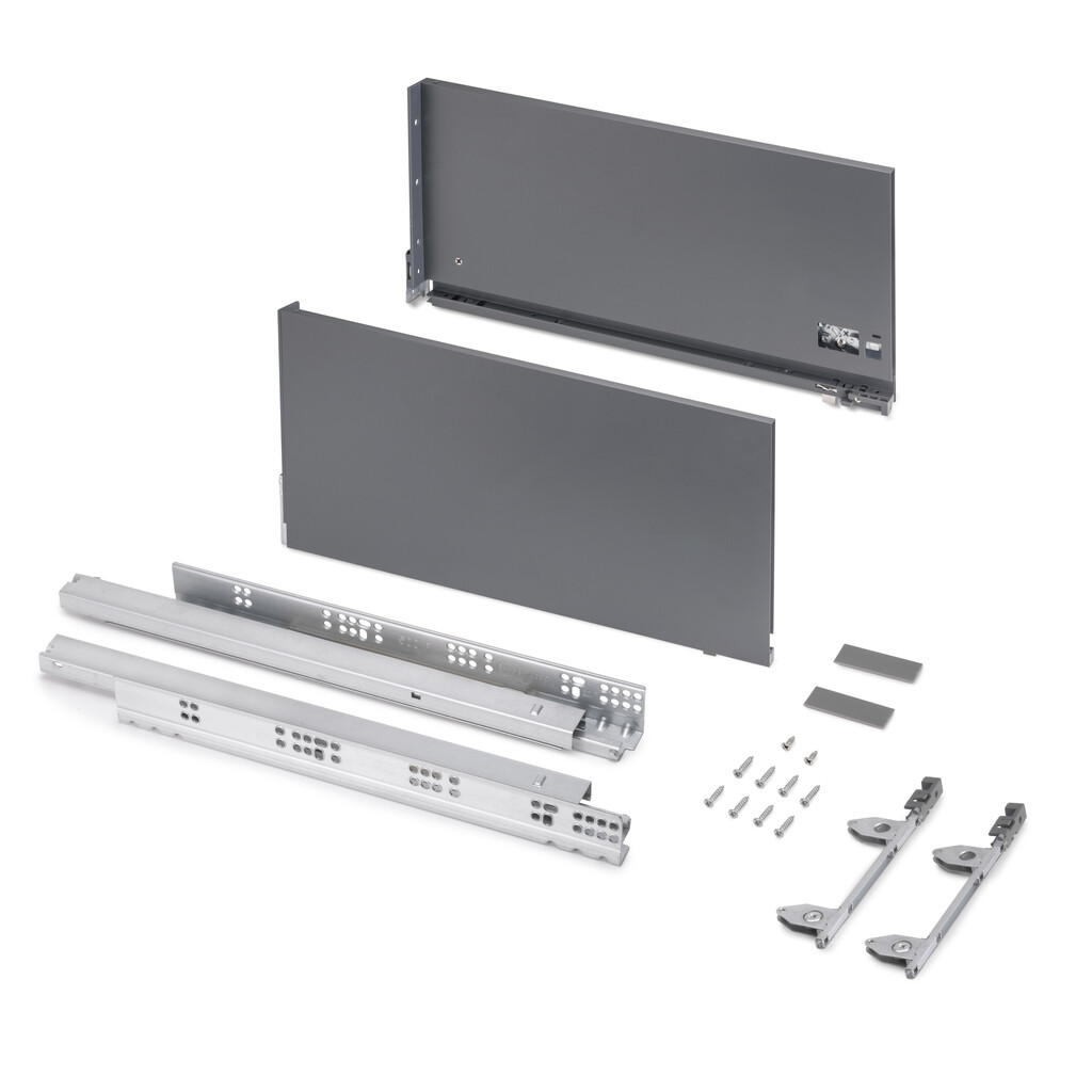 [3179435] Vertex 3D Ανθρακί Εξωτερικό Συρτάρι 60kg Ύψους 242mm (500 mm)