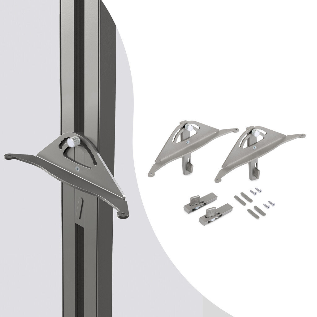 Zero support kit for wood shelves inclined