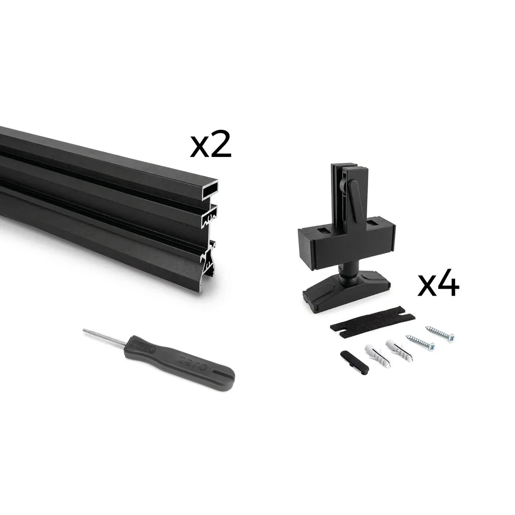 [7029954] BLACK Lot of 2 Zero LED profiles (Floor - Ceiling)