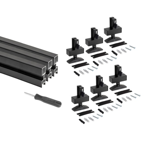 [7023854] BLACK Lot of 3 Zero profiles (Floor - Ceiling)