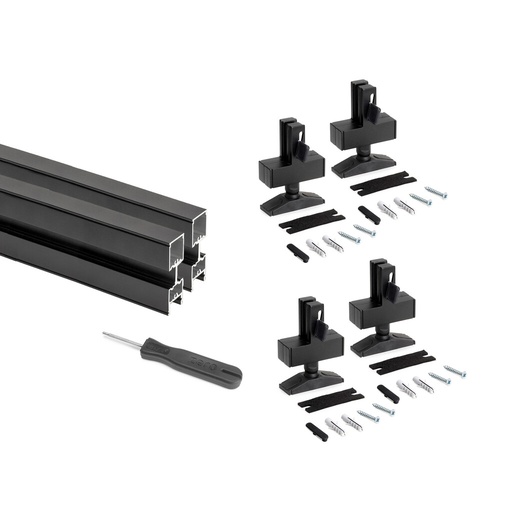 [7023354] BLACK Κουτί 2 τμχ προφίλ Zero (Πάτωμα - Ταβάνι)