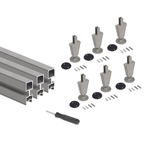 [7023949] STONE GREY Lot of 3 Zero profiles (Floor - Ceiling)